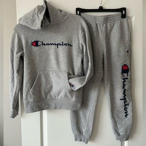 Champion Heather Gray Tracksuit with Logo Accents